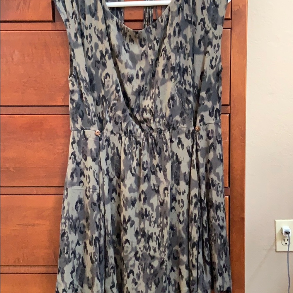 Green/Black cheetah print dress